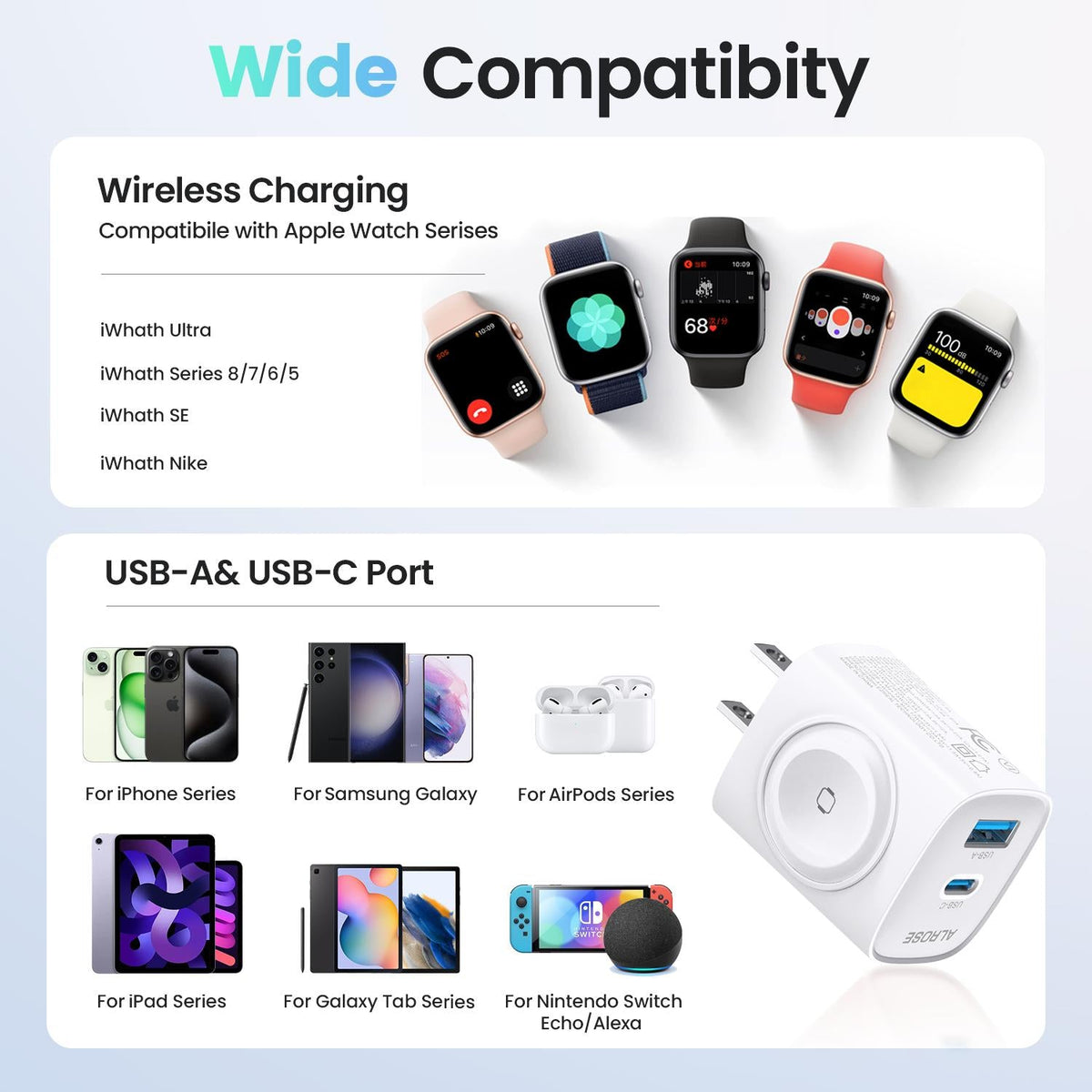 TOPADRE 3-in-1 Magnetic Wireless Apple watch PD USB-C Wall Charger Block - 20W Fast Charging, Compatible with iWatch Ultra/9/8/7/6/SE Series, iPhone 17/17 Pro/16/16 Pro/15 Series, Compact & Travel Essential Gift Ideas